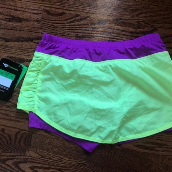 Women’s PONY 2n1 Athletic Workout Skirt Purple Green Shorts Skort Sz S Small NEW - Picture 6 of 7